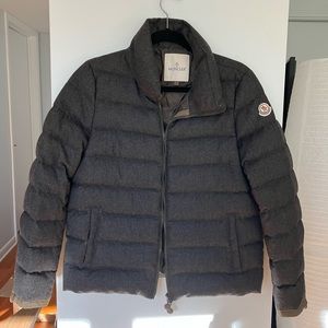 moncler grey virgin wool puffer down jacket women’s medium